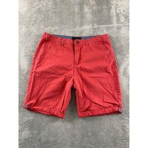 21 Men Chino Shorts Mens 33 Red Flat Front Cotton Blend Mid Rise Casual Summer